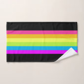 Retro Stripes Bath Towels (Black & Neon Multi) Badhandtuch Set (Handtuch)