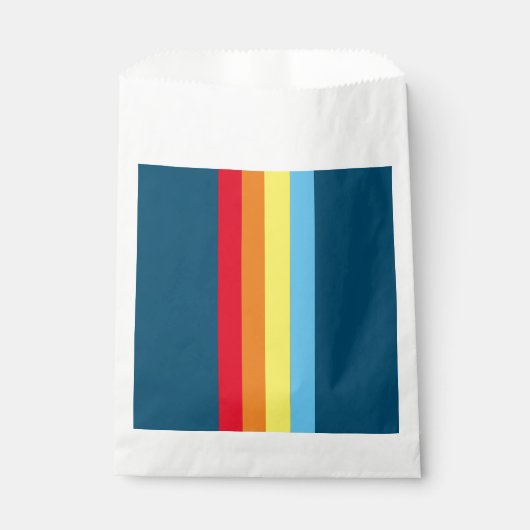 Retro Stripes Bevorzugung Taschen (Navy Blue Multi Geschenktütchen (Vorderseite)