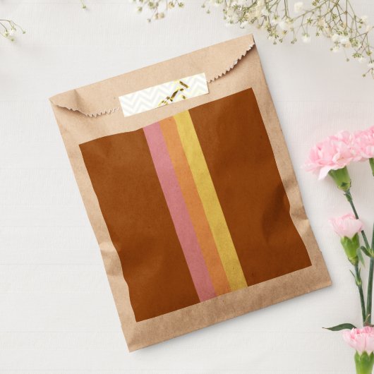 Retro Stripes Bevorzugungspatsche (Orange Multi) Geschenktütchen (Versiegelt)