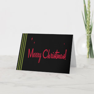 Retro Stripes Black Christmas Feiertagskarte