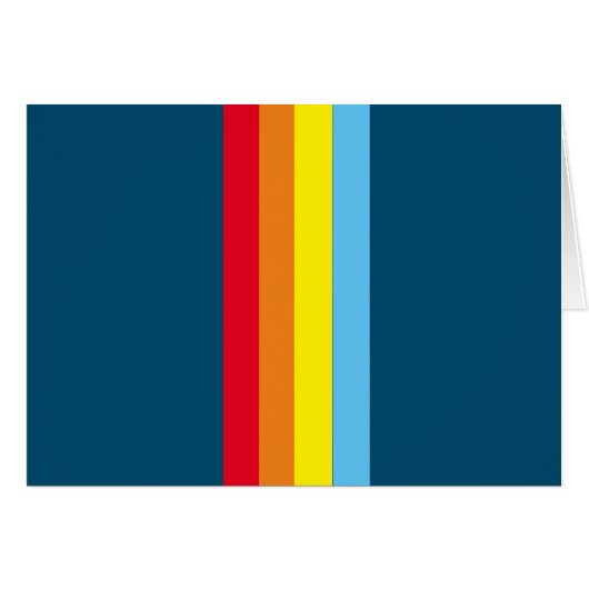 Retro Stripes Blank Cards (Navy Blue Multi) (Vorderseite (Horizontal))