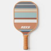 Retro Stripes Blue Orange Pickleball Schläger (Vorderseite)