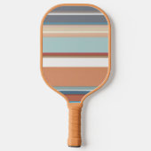 Retro Stripes Blue Orange Pickleball Schläger (Rückseite)