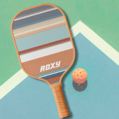 Retro Stripes Blue Orange Pickleball Schläger