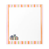 Retro Stripes Book Lover & Cat Notizblock (Vorderseite)