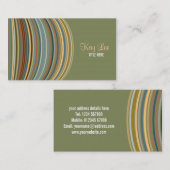 Retro Stripes Business Card Visitenkarte (Vorne/Hinten)