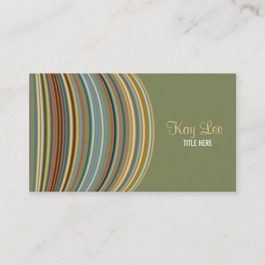 Retro Stripes Business Card Visitenkarte (Vorderseite)