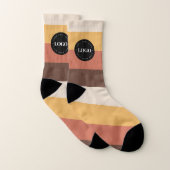 Retro Stripes Business Company Custom Logo 60er 70 Socken (Paar)