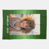 Retro Stripes - Christmas Green - Einfaches Foto Geschirrtuch (Horizontal)