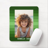 Retro Stripes - Christmas Green - Einfaches Foto Mousepad (Mit Mouse)