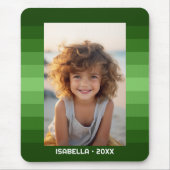 Retro Stripes - Christmas Green - Einfaches Foto Mousepad (Vorne)