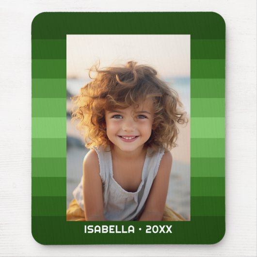 Retro Stripes - Christmas Green - Einfaches Foto Mousepad (Vorne)