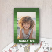 Retro Stripes - Christmas Green - Einfaches Foto Spielkarten