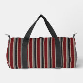 Retro Stripes Classic Dark Red Blue Beige Duffle Bag (Vorderseite)