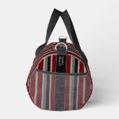 Retro Stripes Classic Dark Red Blue Beige Duffle Bag (Rechts)