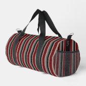 Retro Stripes Classic Dark Red Blue Beige Duffle Bag (Rechte Ecke)
