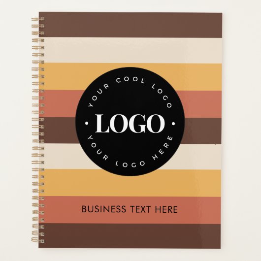 Retro Stripes Custom Business Logo & Text 60er 70e Planer (Vorderseite)