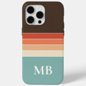 Retro Stripes Custom Monogram Case-Mate iPhone Hülle (Rückseite)