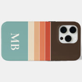 Retro Stripes Custom Monogram Case-Mate iPhone Hülle (Rückseite (Horizontal))