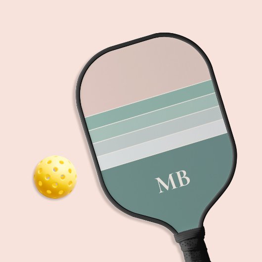 Retro Stripes Custom Monogram Pickleball Schläger