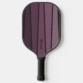 Retro Stripes Dark Eggplant Colors Pickleball Schläger (Rückseite)