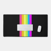 Retro Stripes Desk Mat (Black & Neon Multi) Schreibtischunterlage (Tastatur & Maus)