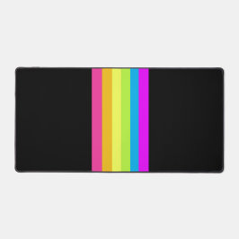 Retro Stripes Desk Mat (Black & Neon Multi) Schreibtischunterlage
