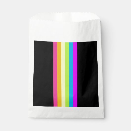 Retro Stripes Fungenhaken (Black & Neon Multi) Geschenktütchen (Vorderseite)