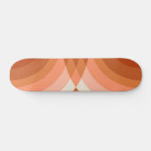 Retro Stripes Geometric Boho 70er Peach & Brown Skateboard (Horizontal)