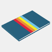 Retro Stripes Guest Book (Navy Blue Multi) Gästebuch (Ecke)