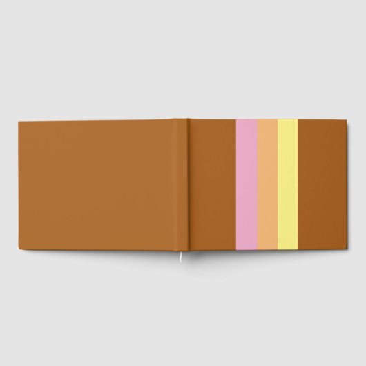 Retro Stripes Guest Book (Orange Multi) Gästebuch (Voll)