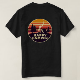 Retro Stripes Happy Camper - Vintager Rücken T-Shirt