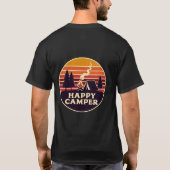 Retro Stripes Happy Camper - Vintager Rücken T-Shirt (Rückseite)