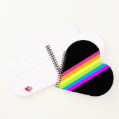 Retro Stripes Heart Notebook (Black & Neon Multi) Notizblock (Innenseite)