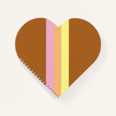 Retro Stripes Heart Notebook (Orange Multi) Notizblock (Vorderseite)