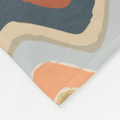 Retro Stripes Initials Boho Groovy 70er terracotta Fleecedecke (Ecke)