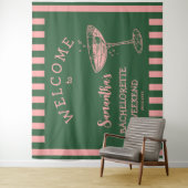 Retro Stripes Junggeselinnen-Abschied Hintergrundc Wandteppich (Beispiel)