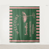 Retro Stripes Junggeselinnen-Abschied Hintergrundc Wandteppich (Vorderseite)