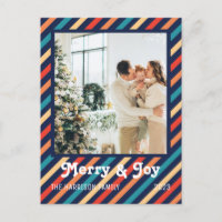 Retro Stripes Merry & Joy Family Foto