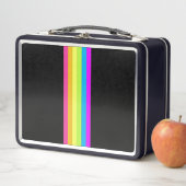 Retro Stripes Metal Lunchbox (Black & Neon Multi) (Beispiel)