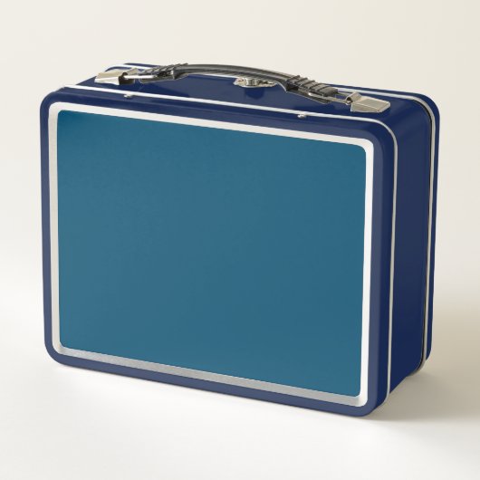 Retro Stripes Metal Lunchbox (Navy Blue Multi) (Rückseite)