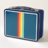 Retro Stripes Metal Lunchbox (Navy Blue Multi) (Vorderseite)