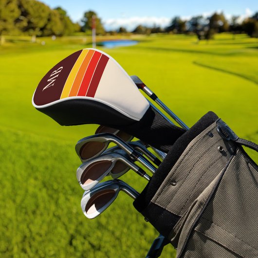 Retro Stripes Monogramm Golf Headcover