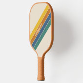 Retro Stripes Monogramm Pickleball Schläger (Links)