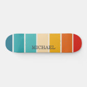 Retro Stripes Monogramm Skateboard (Horizontal)