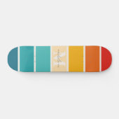 Retro Stripes Monogramm Skateboard (Horizontal)