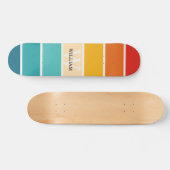 Retro Stripes Monogramm Skateboard (Horizontal)