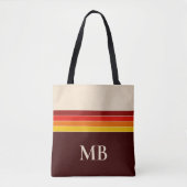 Retro Stripes Monogramm Tasche (Vorderseite)