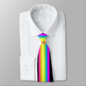 Retro Stripes Neck Tie (Black & Neon Multi) Krawatte (Gebunden)