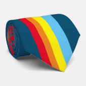 Retro Stripes Neck Tie (Navy Blue Multi) Krawatte (Gerollt)